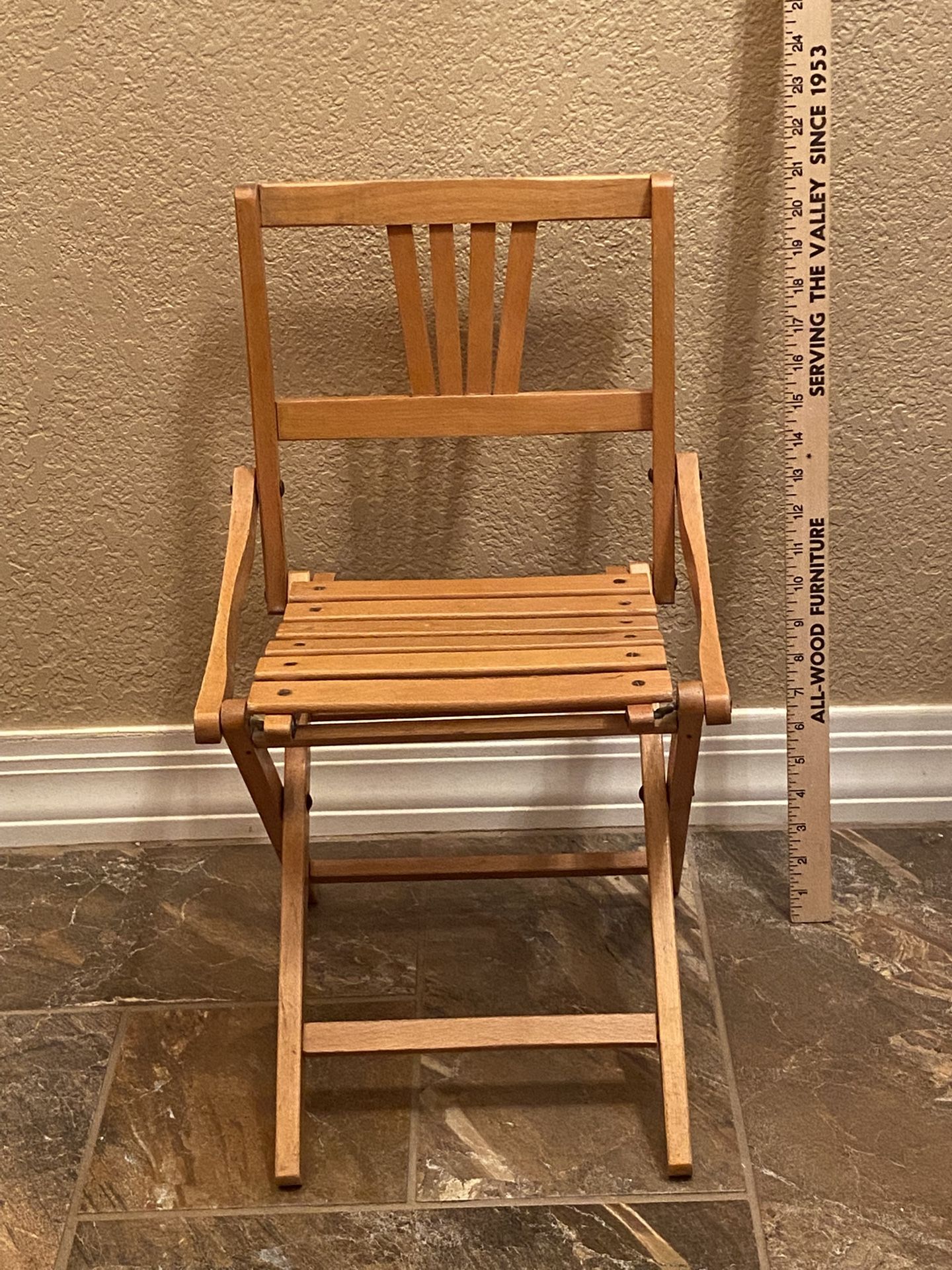 George Nelson Inspired Vintage Children’s Wooden Folding Chair