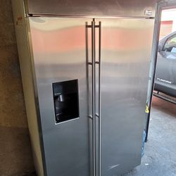 GE Monogram 48" Wide Stainless Steel Built-in Side By Side Refrigerator 
