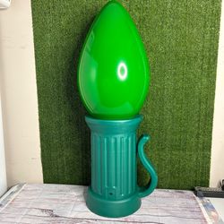 3 ft. Battery Operated LED Jumbo Green Bulb Holiday Yard Decor Prop