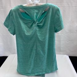Mint Green girls size 6 Twist-Back Short Sleeve Top