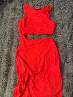 Xs coral midi dress