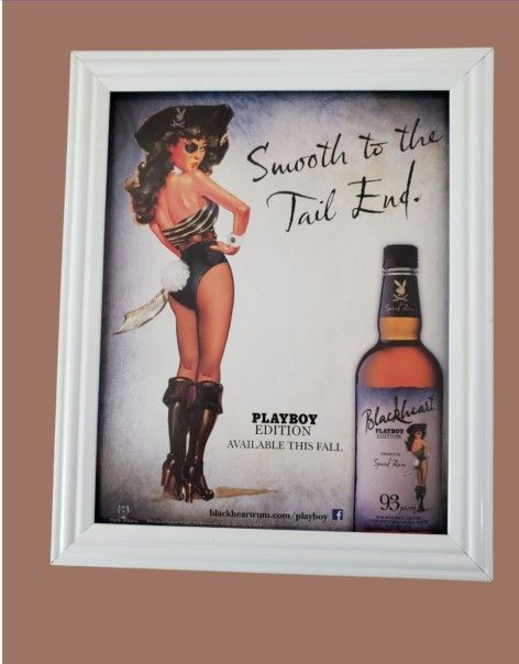 8x10 Framed Original advertisement for Blackheart Premium Spiced Rum Print