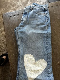 Levi Strauss 501 150 Year Heart Patch Jeans