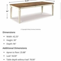 Ashley furniture Realyn 8 seat dining set