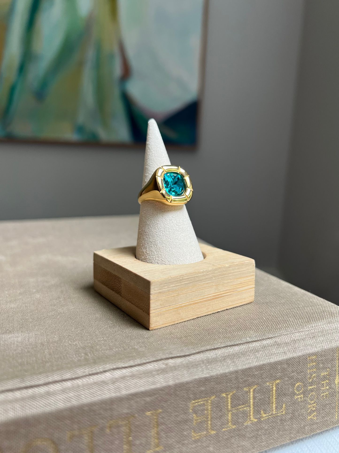 Zirconia Blue Statement Ring ( size 7 ) firm on price