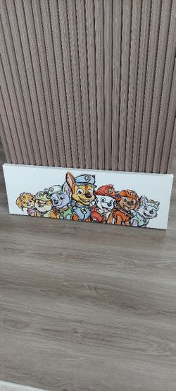 Handmade Original Paw Patrol Canvas - All Pups Lineup 36x12" Nursery Decor