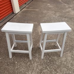 White Wooden Barstools