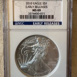 2010 American Silver Eagle Early Releases Silver $1 NGC MS69