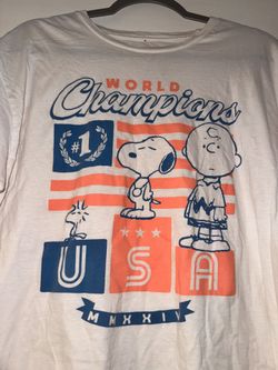 Peanuts Snoopy USA Olympics T- shirt Size Large