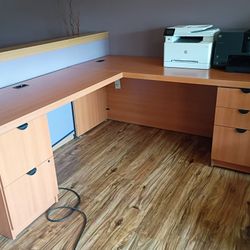 Free L Shaped Desk- Printers Not Included