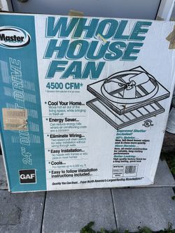 Master Flow 4500 CFM 24" Direct Drive Whole House Fan w/Shutter