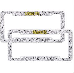 Peanuts Snoopy License Plate Frame Set of 2 PLASTIC