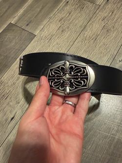 CH Belt, Cross Gothic Belt, Y2K Thick Belt, Gothic Style Belt.