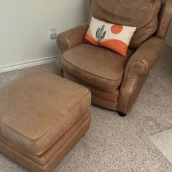 Leather Chair And Ottoman