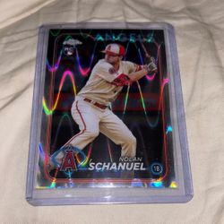 Nolan Shanuel Angels Baseball Card Rookie Card Topps Chrome Red Lazer Refractor