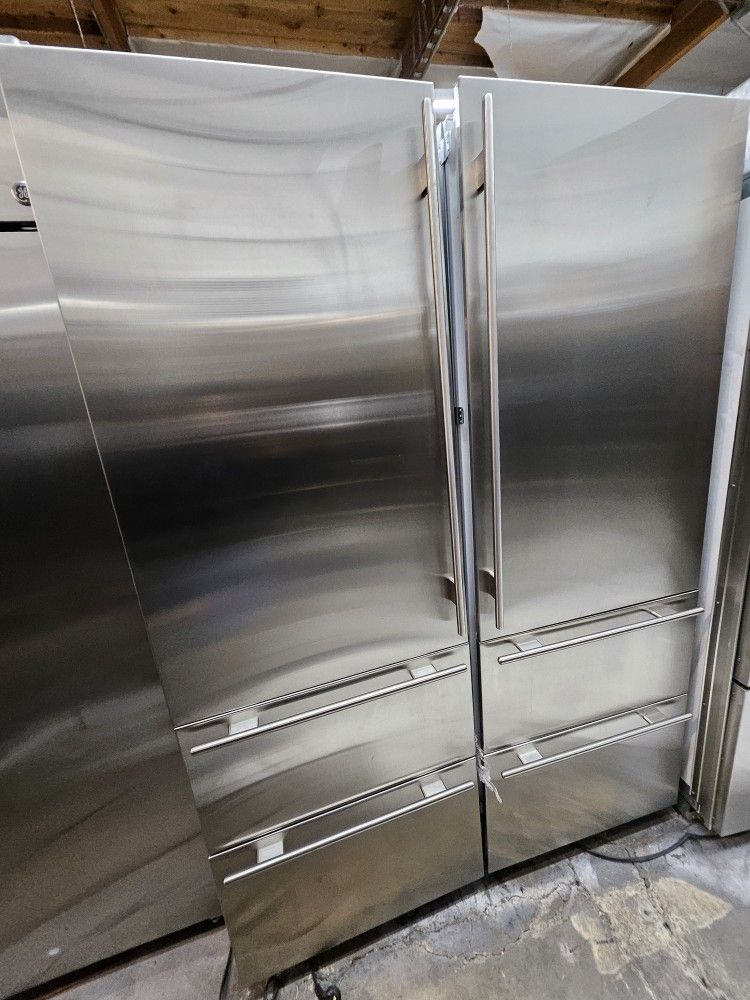 54" SUB ZERO COLUMNS REFRIGERATOR AND FREEZER STAINLESS STEEL 