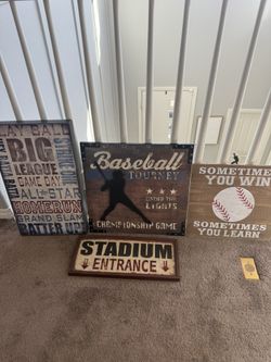 Baseball Themed Wall Art Set