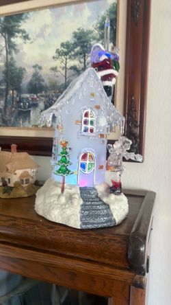 Lighted Christmas Village House Figurine