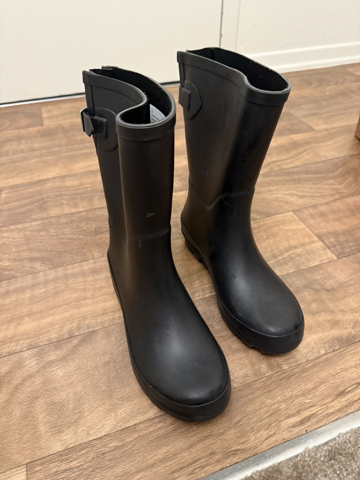 Women's River Tall Rain Boots - A New Day Black 7: Waterproof,