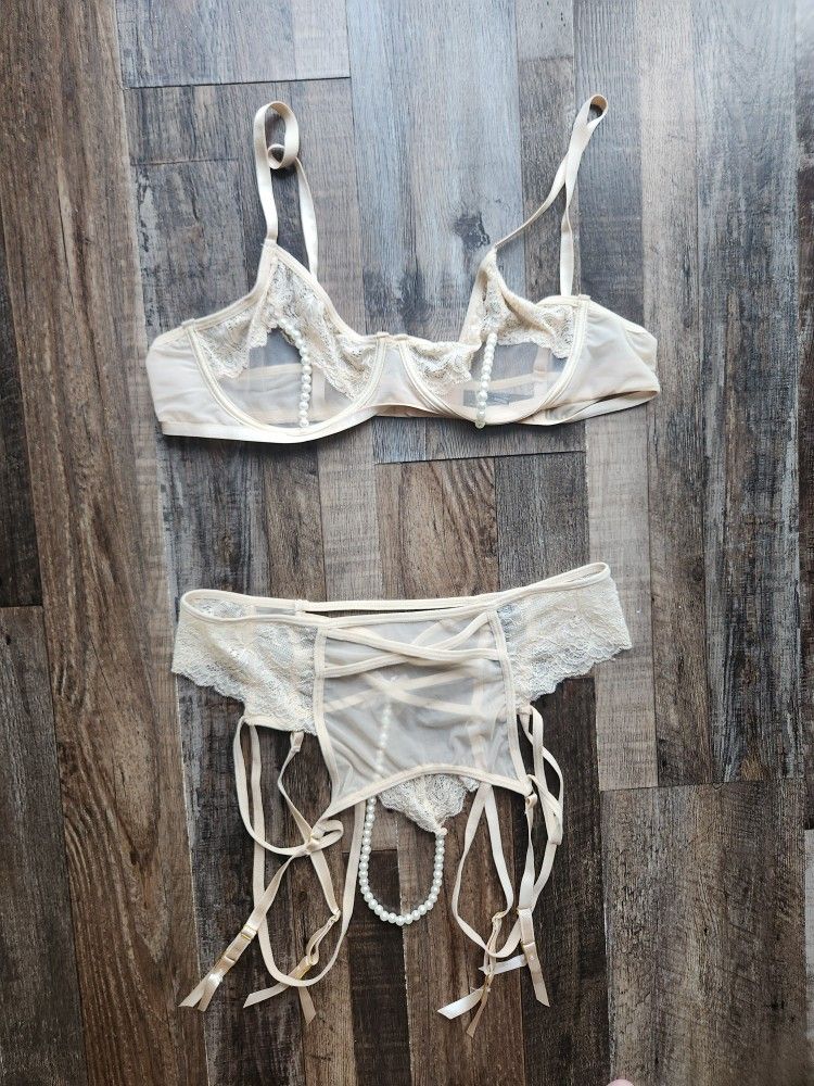 Champagne / Ivory W/ Beads L/XL Lingerie