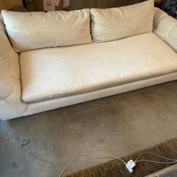 Cambria Boucle 96” Crate & Barrel Sofa 