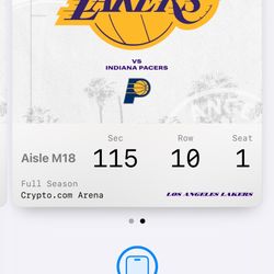 Lakers Tickets SEC 115 Row 10 Seats 1 & 2 With Parking 