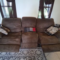 Brown Recliner Couch 