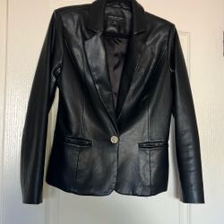 Faux leather blazer