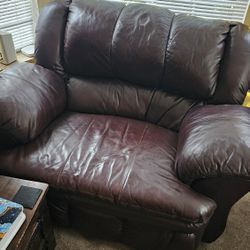 Big & Tall Lazy Boy Brown Leather Recliner Chair