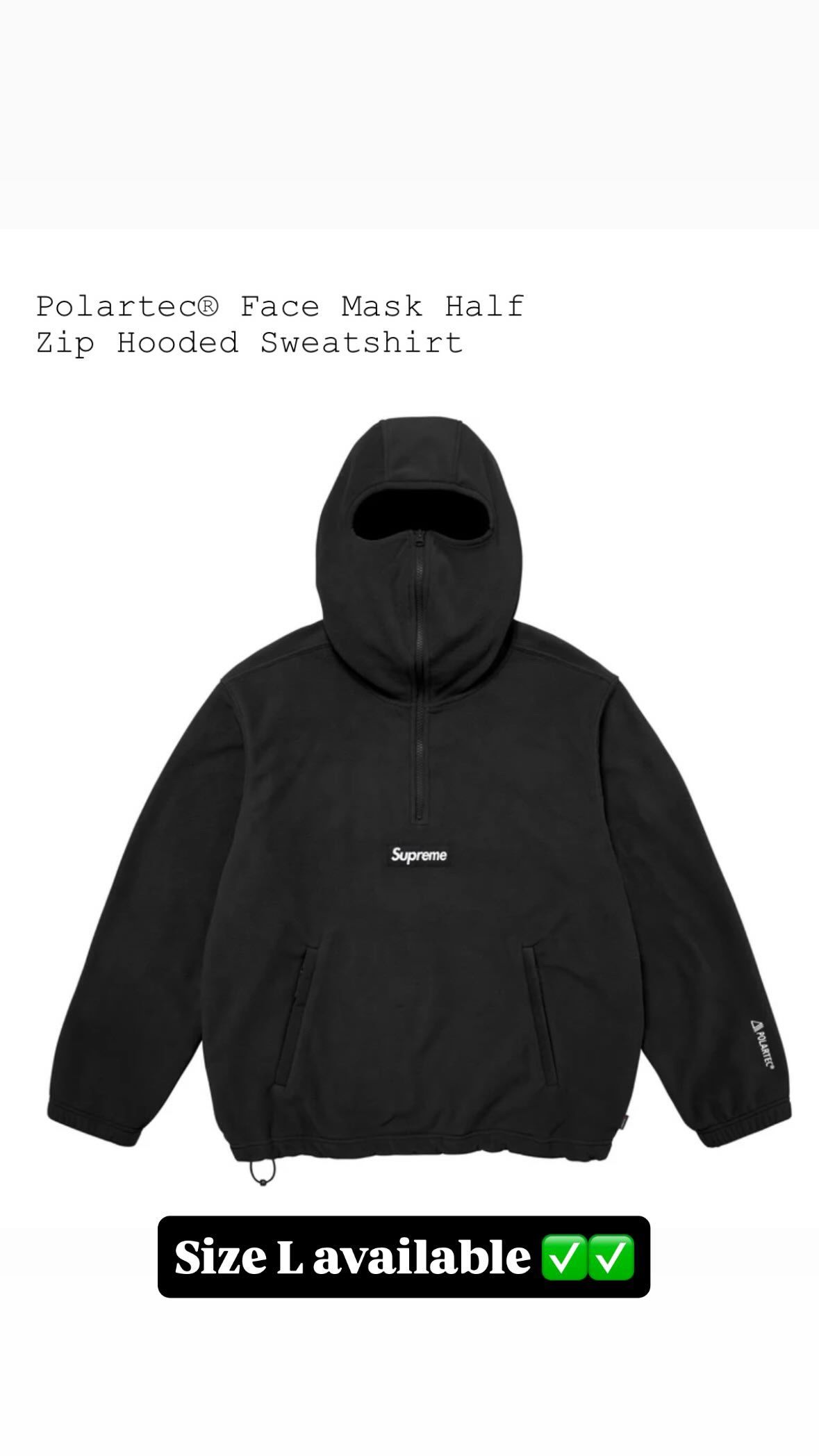 Supreme FW25’ week 14 Polartec® Face Mask Half Zip Hooded Sweatshirt. Brand new clothing. 100% og all. Pick up location hicksville. NO TRADES. All sal