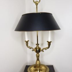 Vintage Lamp And Tin Shade 