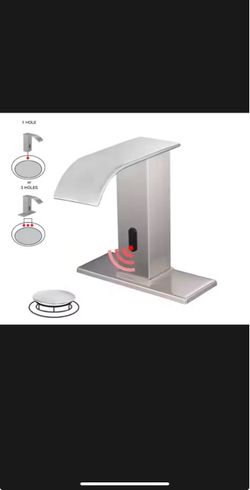 BWE Single Hole Centerset Touchless Bathroom Faucet, Brushed Nickel A-918105-N-2