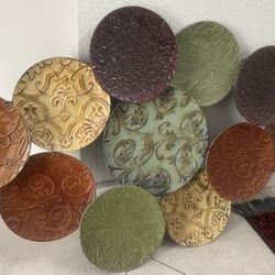Colorful Floral Design Metallic Wall Decor