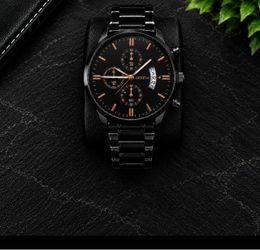Geneva Chronograph Men's Watch Black & Rose Gold