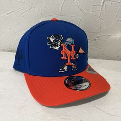 MLB Mew Era New Your Mets Blue Orange Brim 9fifty A Frame SnapBack Hat 
