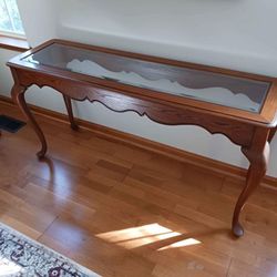 Console Table  Sofa Table Entry Table Wood Glass Top