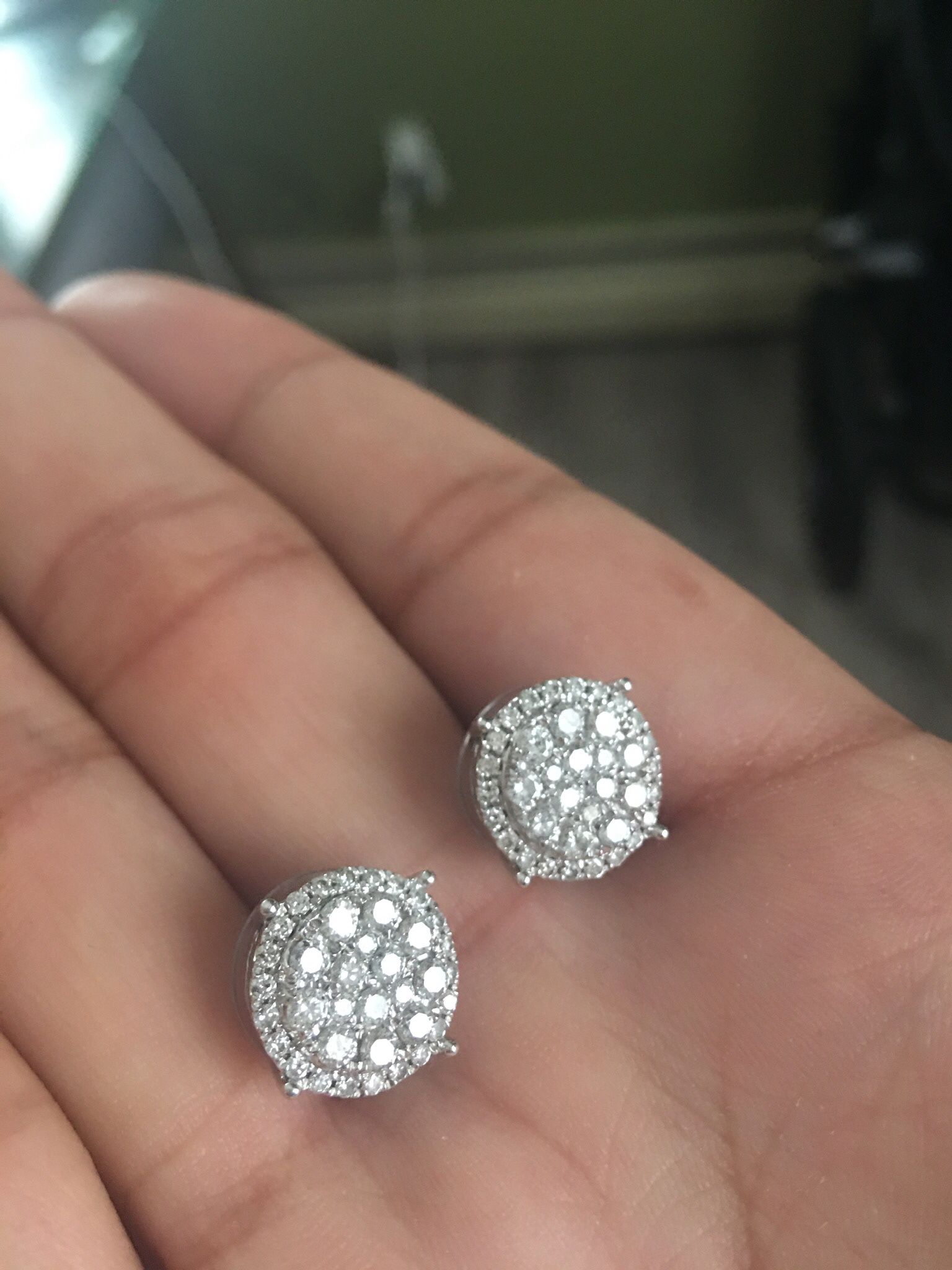 10k 3CT WHITE GOLD DIAMOND Earings 