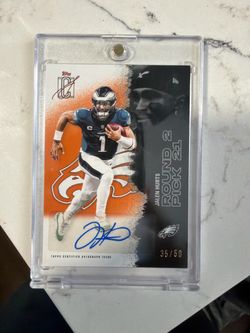 Jalen hurts Topps signature. Auto /50