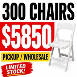 300 Brand New White Resin Chairs Commercial Grade Heavy Duty 1 yr warranty