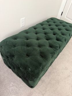 2 Queen size Forest Green Tufted Headboards and Ottoman
