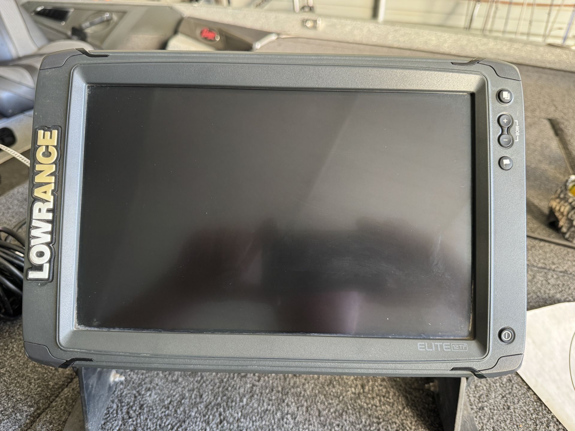 Lowrance Elite-12 Ti² fish finder/chartplotter.