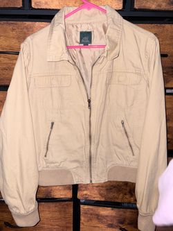 Wild Fable Khaki Zip-Up Bomber Jacket