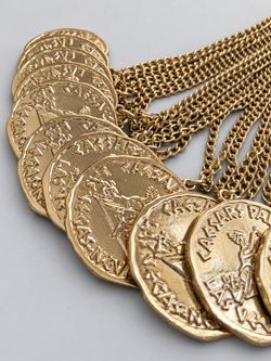 12 Vintage Caesars Palace Las Vegas Medallion Necklace Gold Tone Casino Souvenir Chain