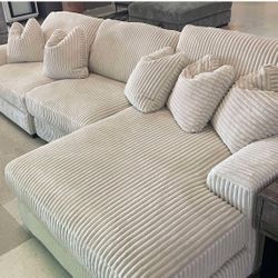 OM• $38 Initial • Brand New Lindyn 3 Piece Sectional With Chaise 