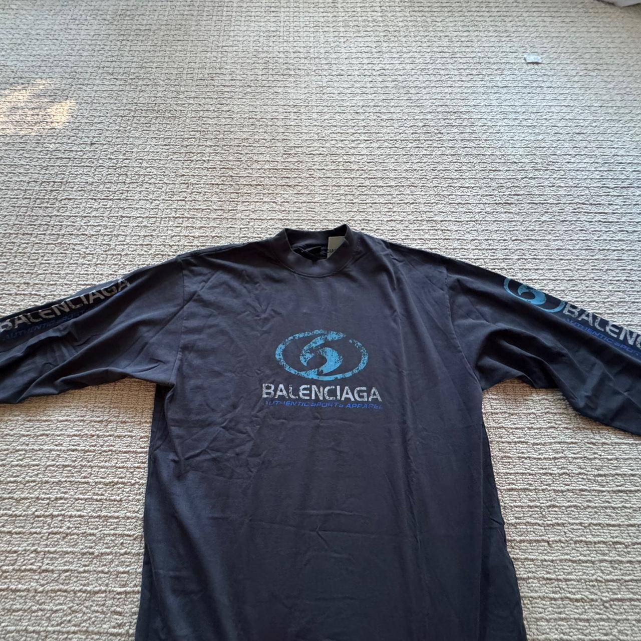 Balenciaga Men's Black and Navy Sweatshirt