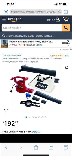    Toro 51609 Ultra 12 amp Variabl