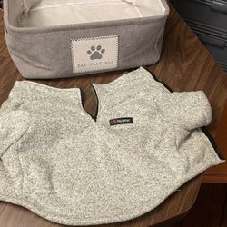 Dog Sweater  & Pet Fabric Tote Storage 