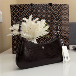 Tory Burch Emerson Crinkle Shoulder Bag 170230 In Agnello NWT leather