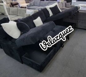 ✅️✅️ 3 Piece Convertible Sectional (Sleeper Sofa & 2 chaise storage)✅️✅️