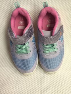 Athletic Works Size 10 Girls Star Light-Up Running Shoes Pink Purple Glitter